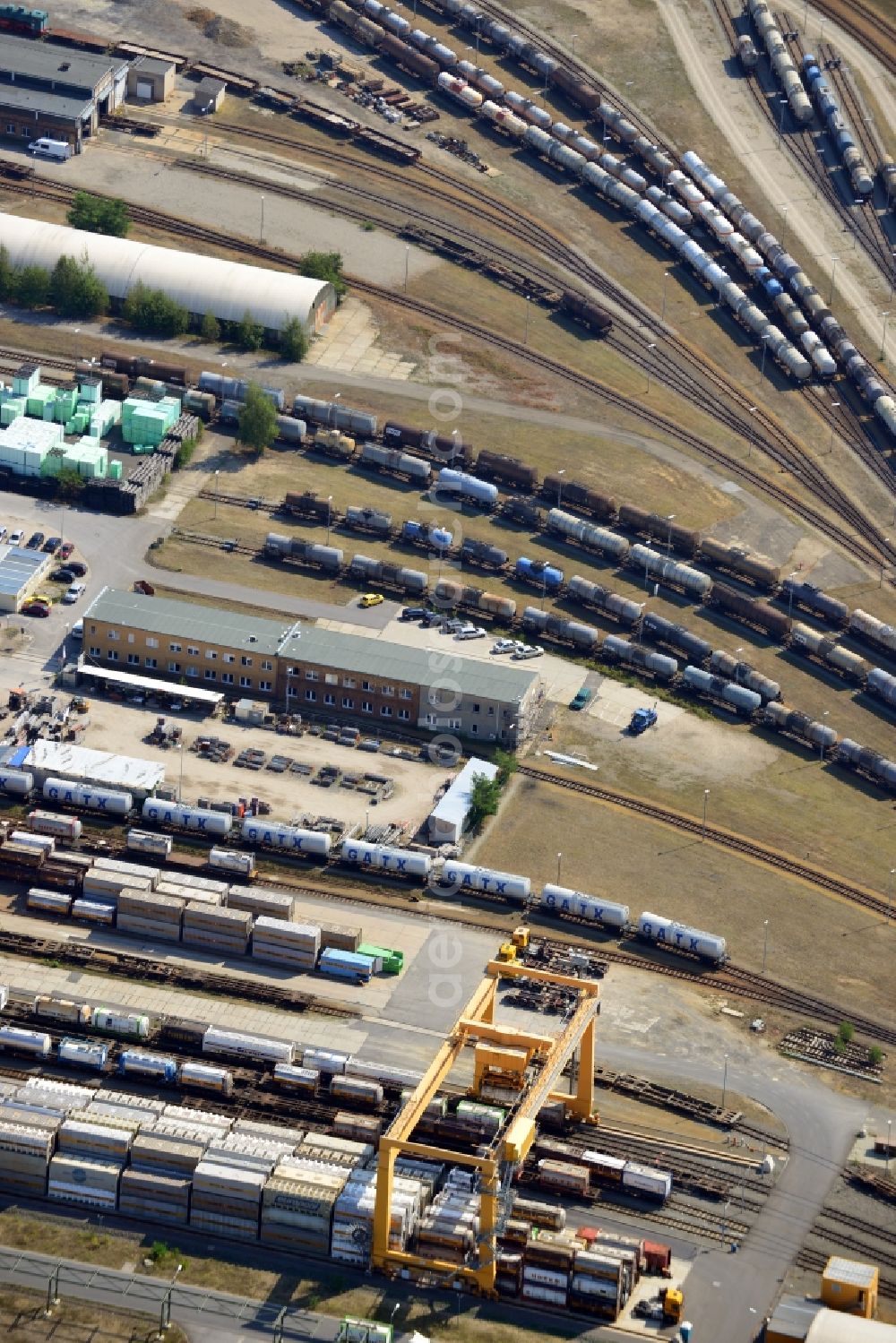 Schwarzheide from above - View of factory premises of BASF Schwarzheide GmbH in Brandenburg