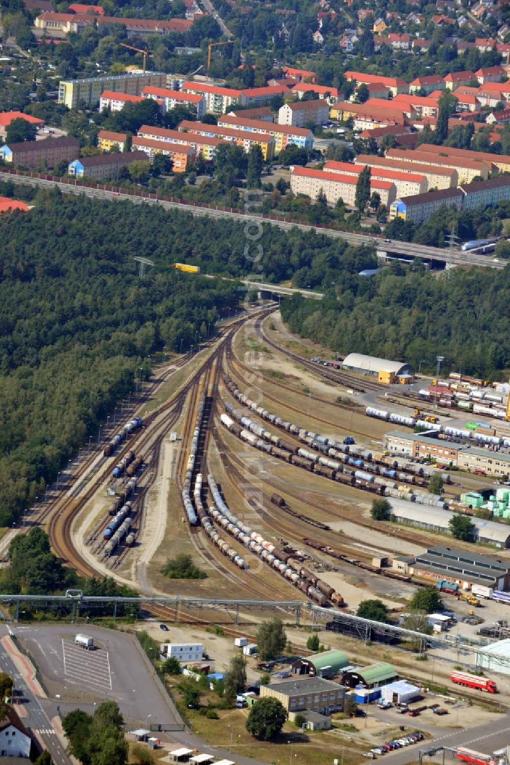 Schwarzheide from the bird's eye view: View of factory premises of BASF Schwarzheide GmbH in Brandenburg