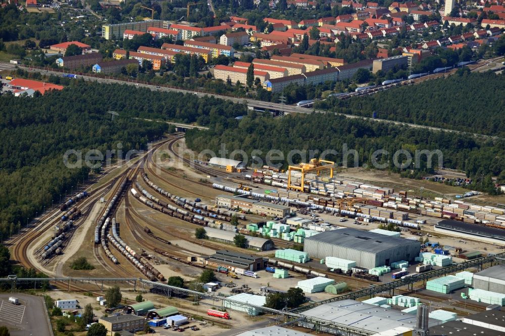 Aerial image Schwarzheide - View of factory premises of BASF Schwarzheide GmbH in Brandenburg