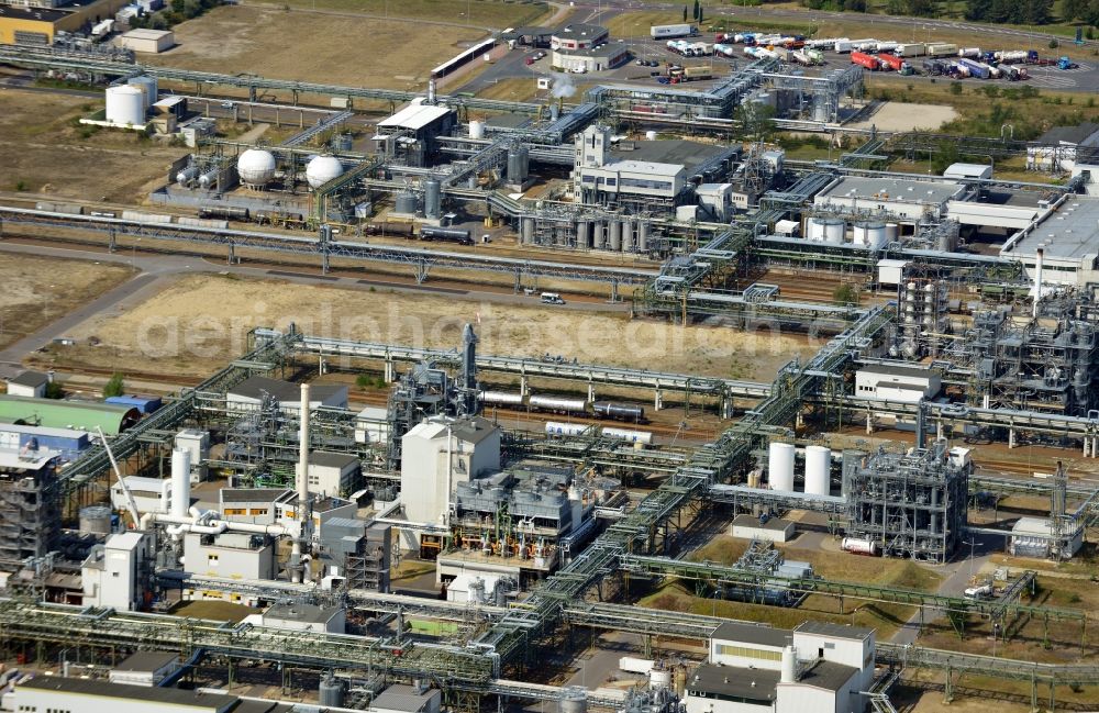 Aerial photograph Schwarzheide - View of factory premises of BASF Schwarzheide GmbH in Brandenburg