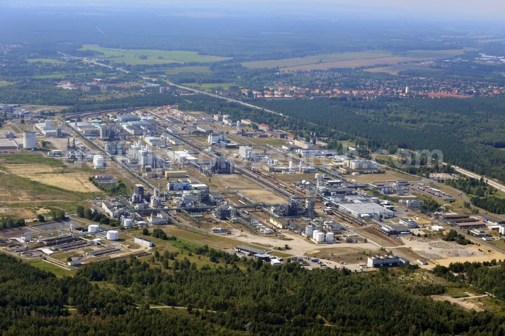 Schwarzheide from the bird's eye view: View of factory premises of BASF Schwarzheide GmbH in Brandenburg