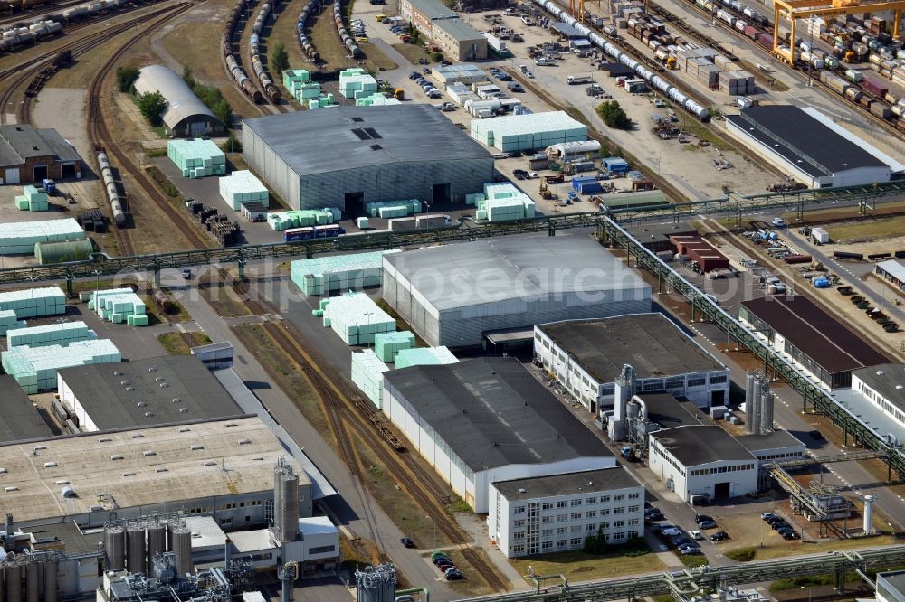 Schwarzheide from the bird's eye view: View of factory premises of BASF Schwarzheide GmbH in Brandenburg