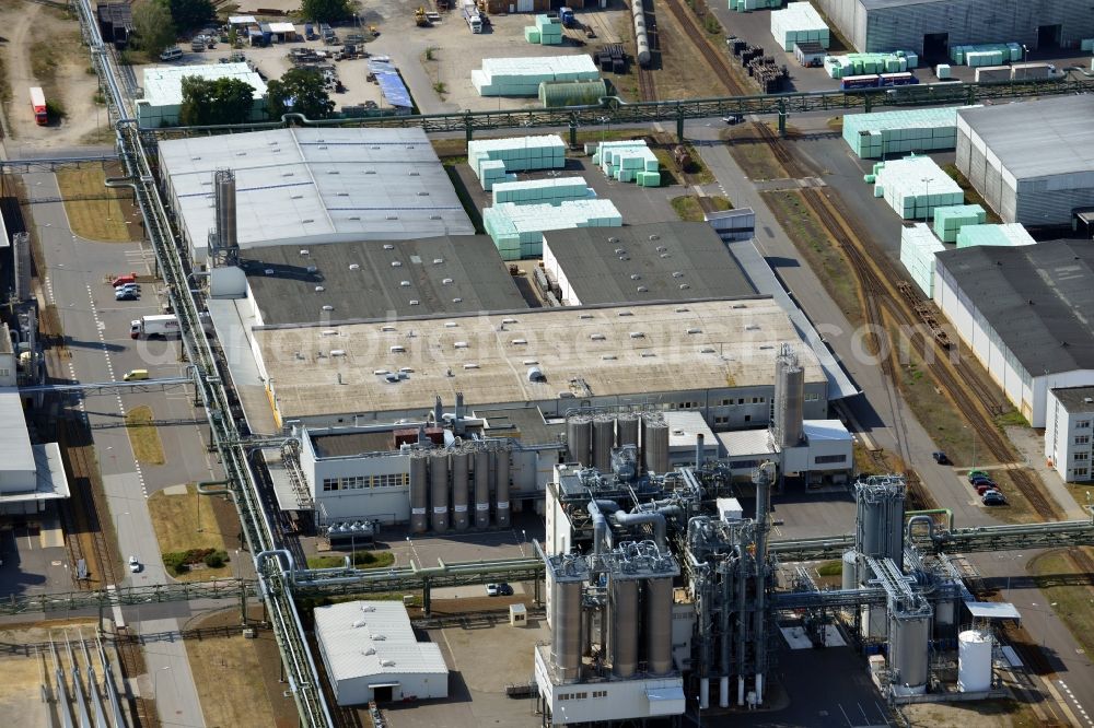 Aerial image Schwarzheide - View of factory premises of BASF Schwarzheide GmbH in Brandenburg