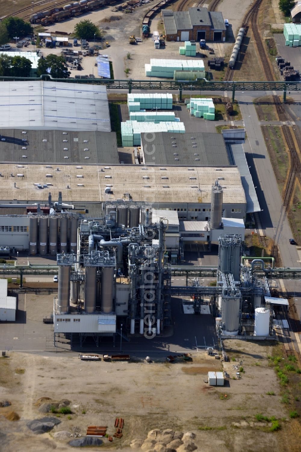 Aerial photograph Schwarzheide - View of factory premises of BASF Schwarzheide GmbH in Brandenburg