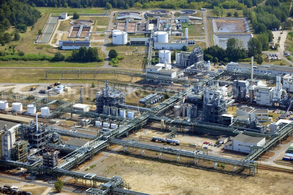 Schwarzheide from the bird's eye view: View of factory premises of BASF Schwarzheide GmbH in Brandenburg