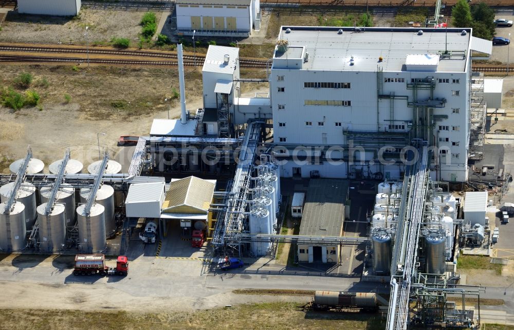 Aerial image Schwarzheide - View of factory premises of BASF Schwarzheide GmbH in Brandenburg