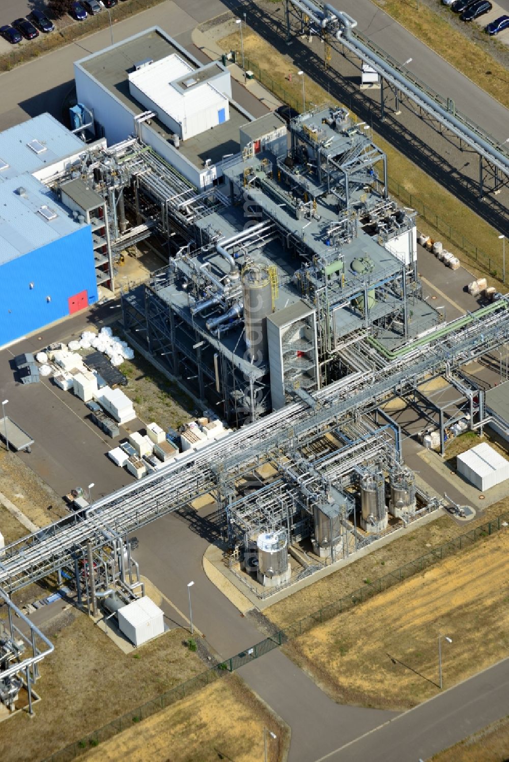 Aerial image Schwarzheide - View of factory premises of BASF Schwarzheide GmbH in Brandenburg