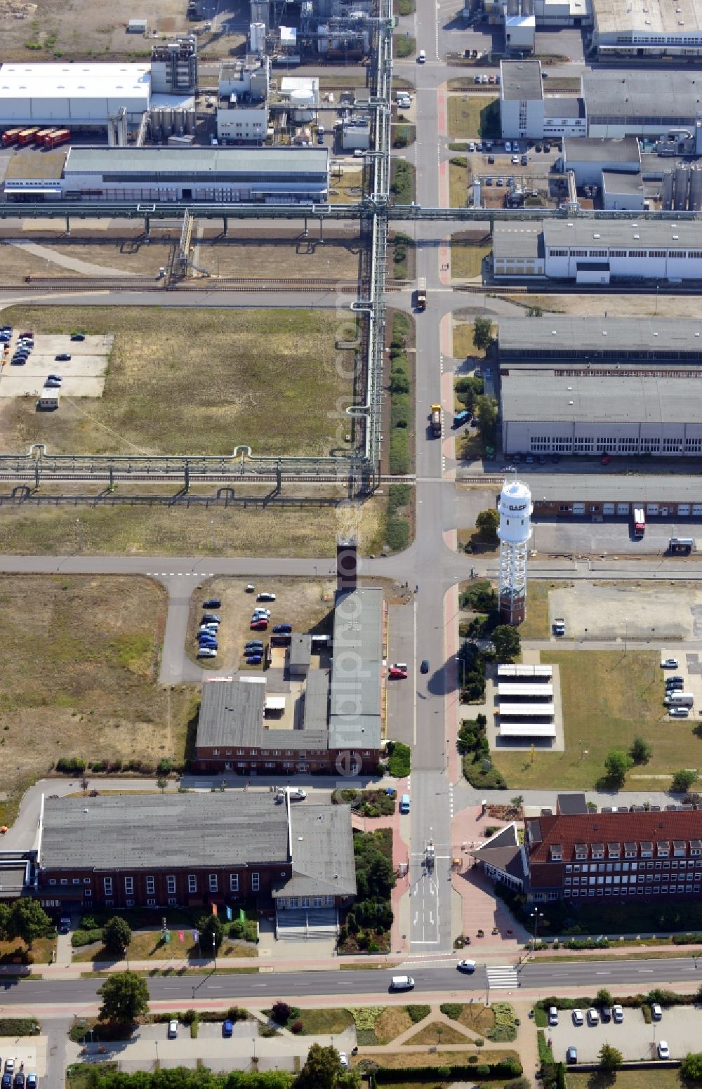 Aerial image Schwarzheide - View of factory premises of BASF Schwarzheide GmbH in Brandenburg