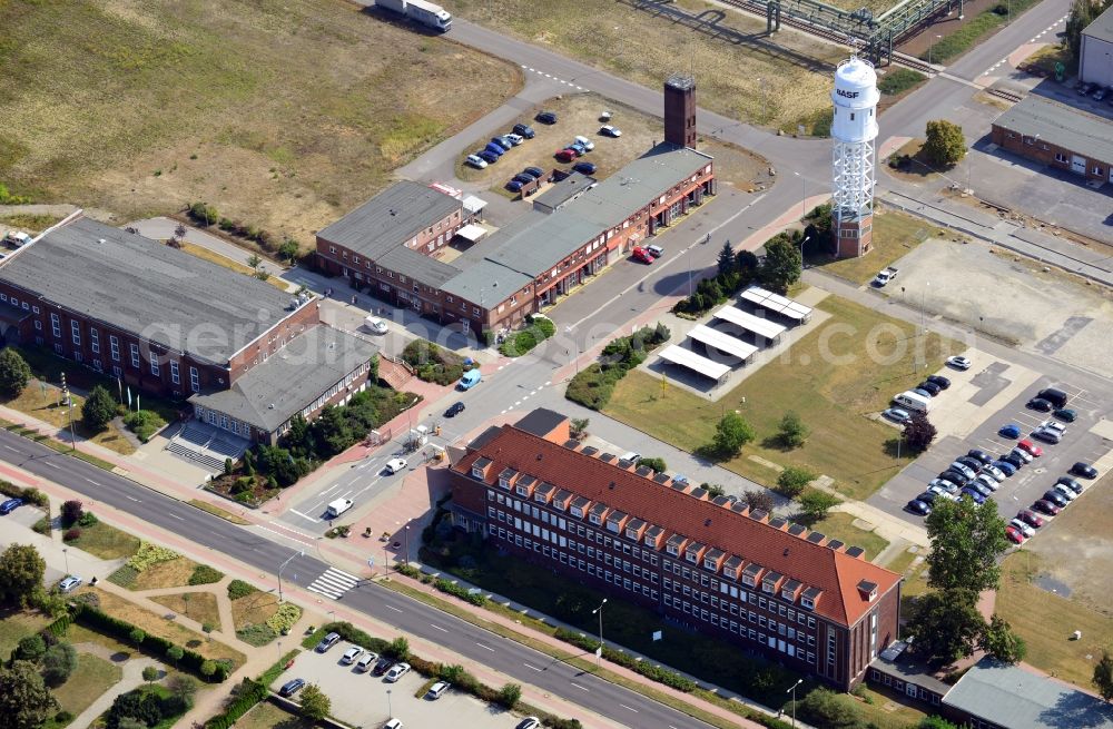 Aerial photograph Schwarzheide - View of factory premises of BASF Schwarzheide GmbH in Brandenburg