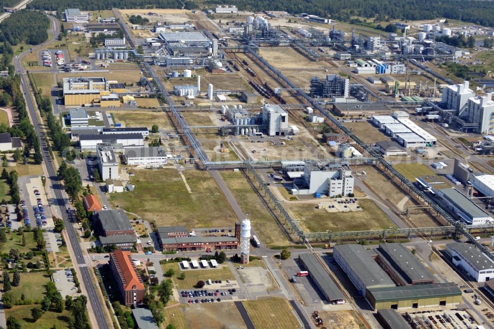 Schwarzheide from the bird's eye view: View of factory premises of BASF Schwarzheide GmbH in Brandenburg