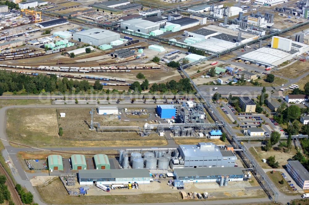 Aerial photograph Schwarzheide - View of factory premises of BASF Schwarzheide GmbH in Brandenburg