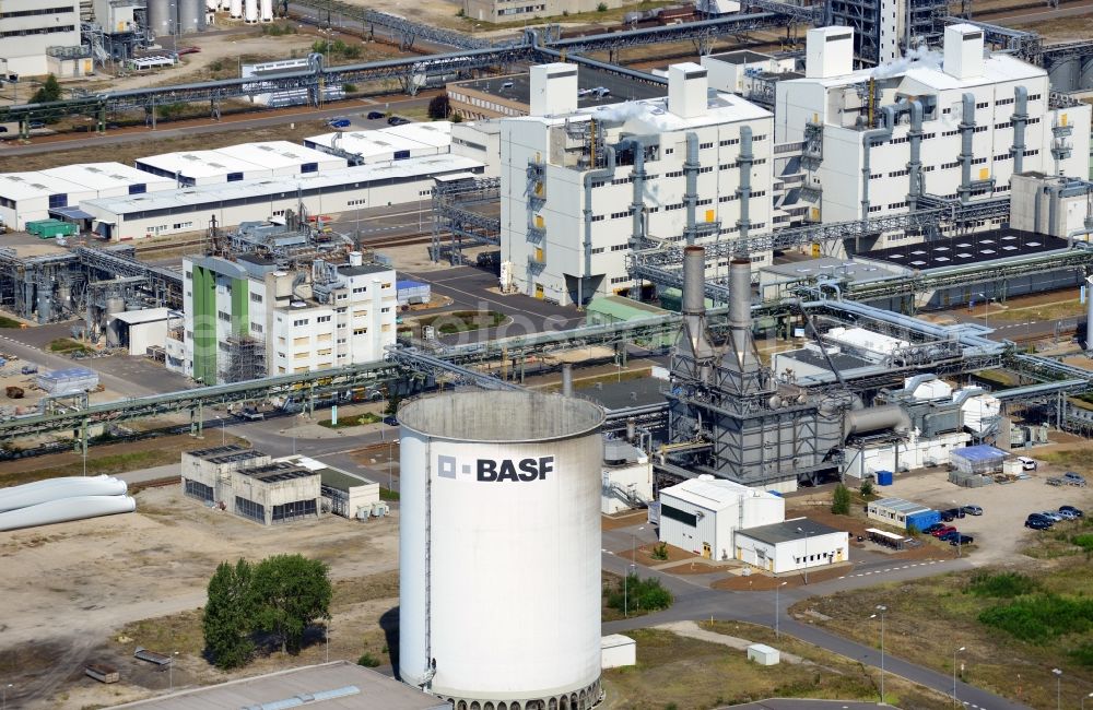 Schwarzheide from the bird's eye view: View of factory premises of BASF Schwarzheide GmbH in Brandenburg