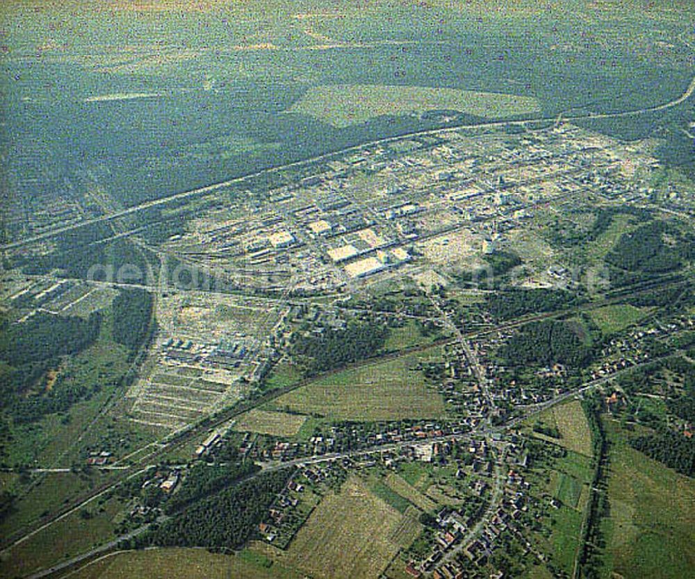 Schwarzheide / Brandenburg from above - Werksgelände der BASF AG in Schwarzheide mit Ortsteil Schwarzheide - Ost