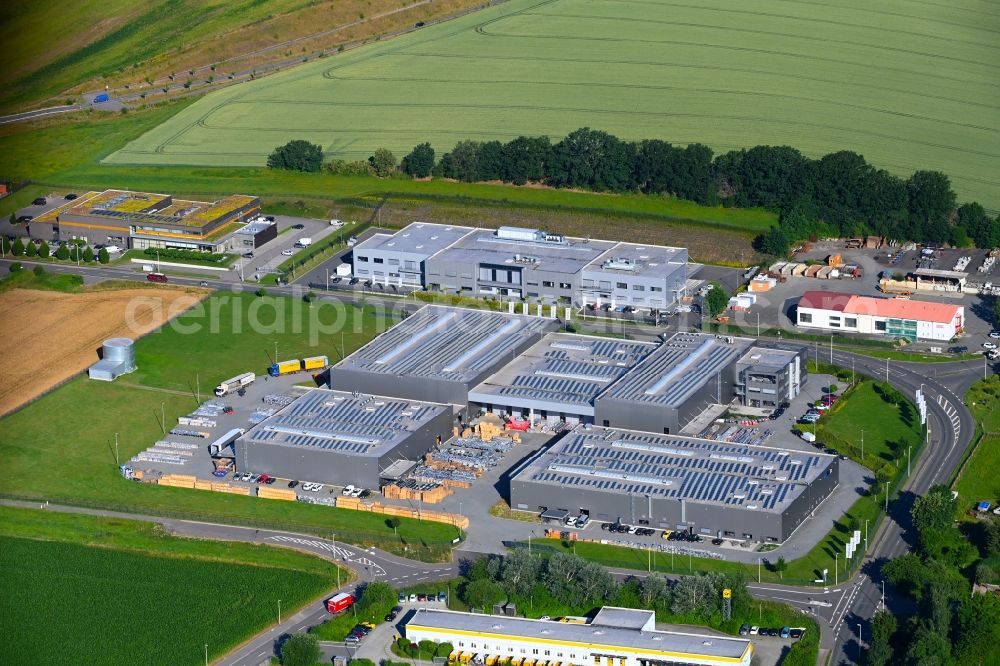 Aerial photograph Glauchau - Building and production halls on the premises Batterien GmbH on Siemensstrasse in the district Lipprandis in Glauchau in the state Saxony, Germany