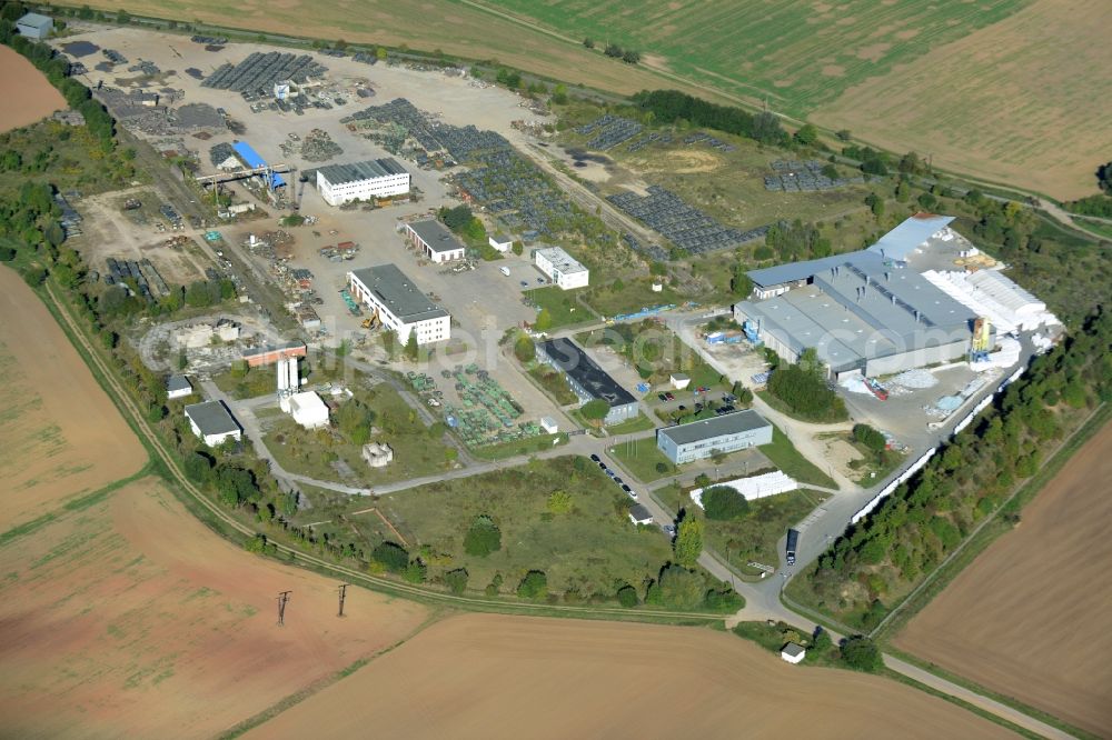 Aerial image Rockensußra - Building and production halls on the premises of Battle Tank Dismantling GmbH Koch (BTD) in Rockensussra in the state Thuringia