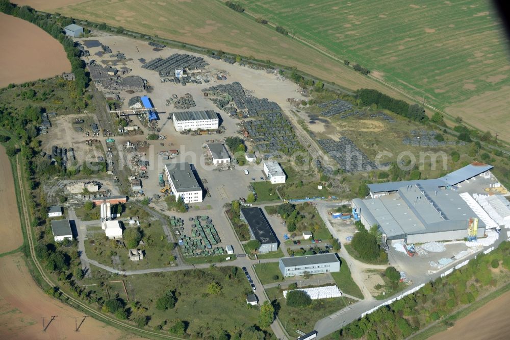 Aerial photograph Rockensußra - Building and production halls on the premises of Battle Tank Dismantling GmbH Koch (BTD) in Rockensussra in the state Thuringia