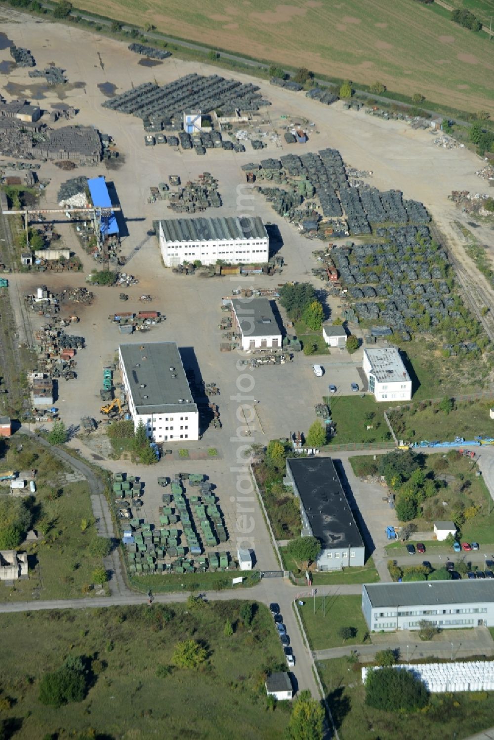 Rockensußra from above - Building and production halls on the premises of Battle Tank Dismantling GmbH Koch (BTD) in Rockensussra in the state Thuringia