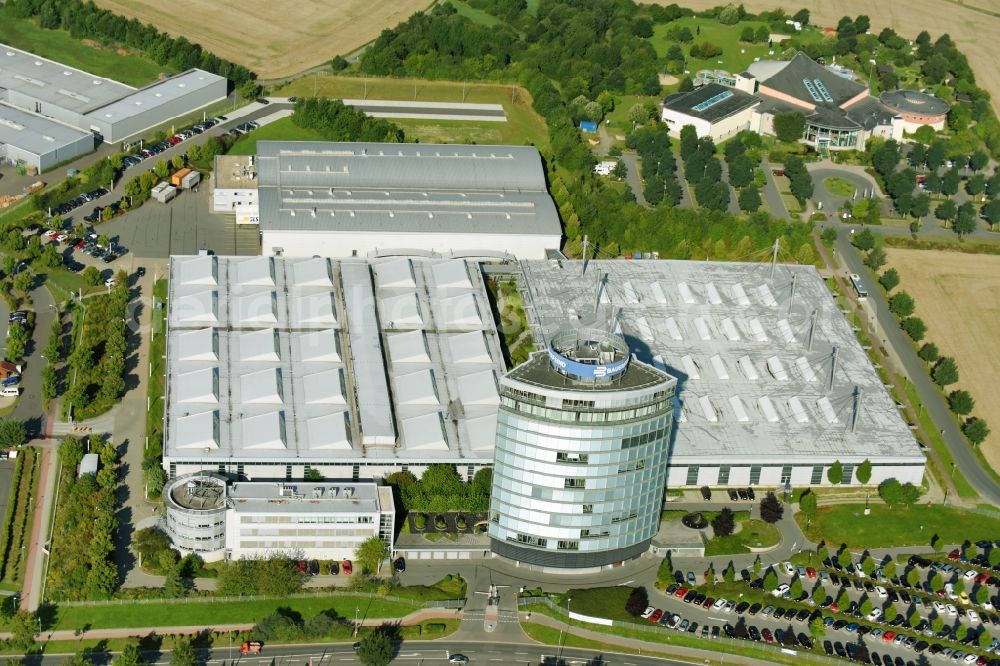 Aerial photograph Zeulenroda - Building and production halls on the premises of Bauerfeind AG on Triebeser Strasse in Zeulenroda in the state Thuringia, Germany