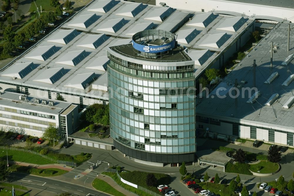 Aerial photograph Zeulenroda - Building and production halls on the premises of Bauerfeind AG on Triebeser Strasse in Zeulenroda in the state Thuringia, Germany