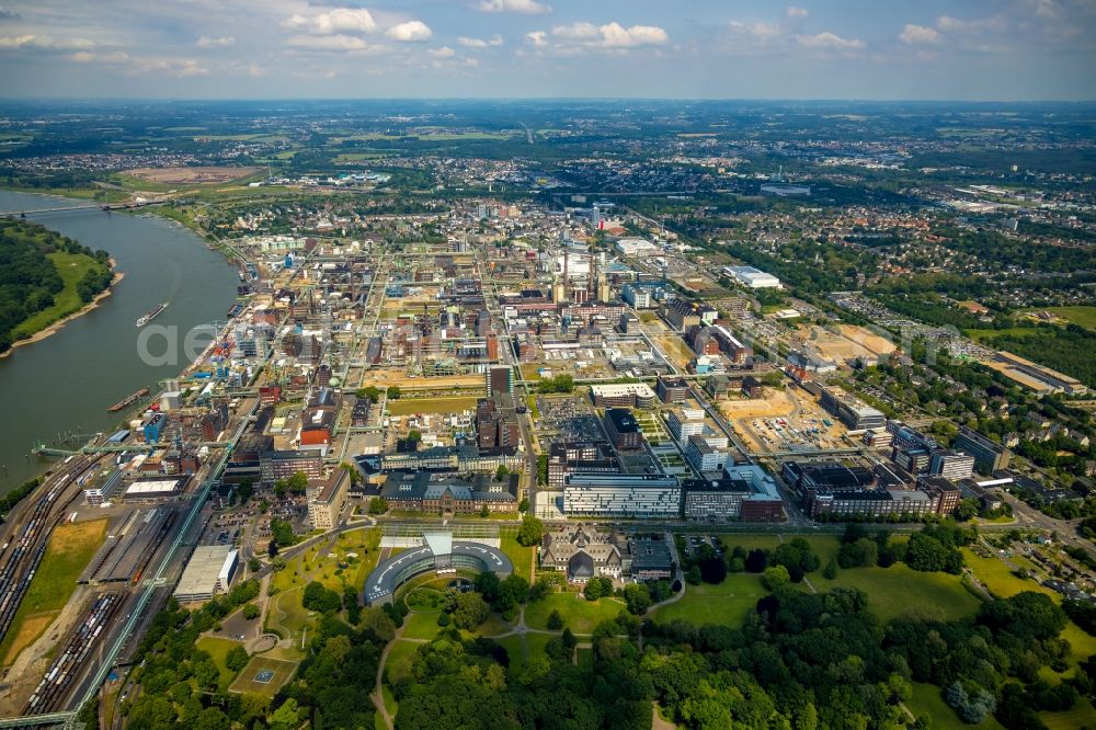 Aerial photograph Leverkusen - Building and production halls on the premises of TERRITORY CTR GmbH in the district Wiesdorf in Leverkusen in the state North Rhine-Westphalia, Germany