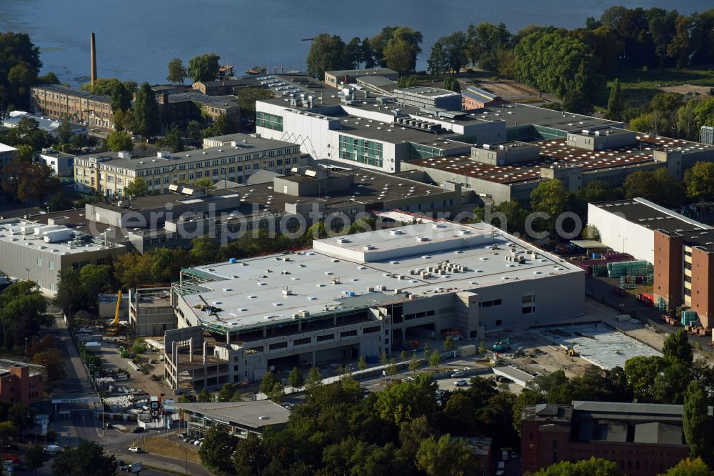 Berlin from the bird's eye view: Factory area of the Bayerische Motoren Werke of BMW AG motorcycle plant at the Juliusturm in the district of Spandau in Berlin, Germany