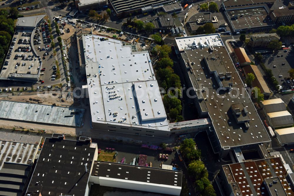 Berlin from the bird's eye view: Factory area of the Bayerische Motoren Werke of BMW AG motorcycle plant at the Juliusturm in the district of Spandau in Berlin, Germany