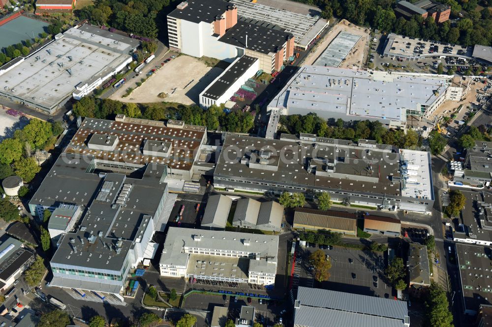 Berlin from above - Factory area of the Bayerische Motoren Werke of BMW AG motorcycle plant at the Juliusturm in the district of Spandau in Berlin, Germany