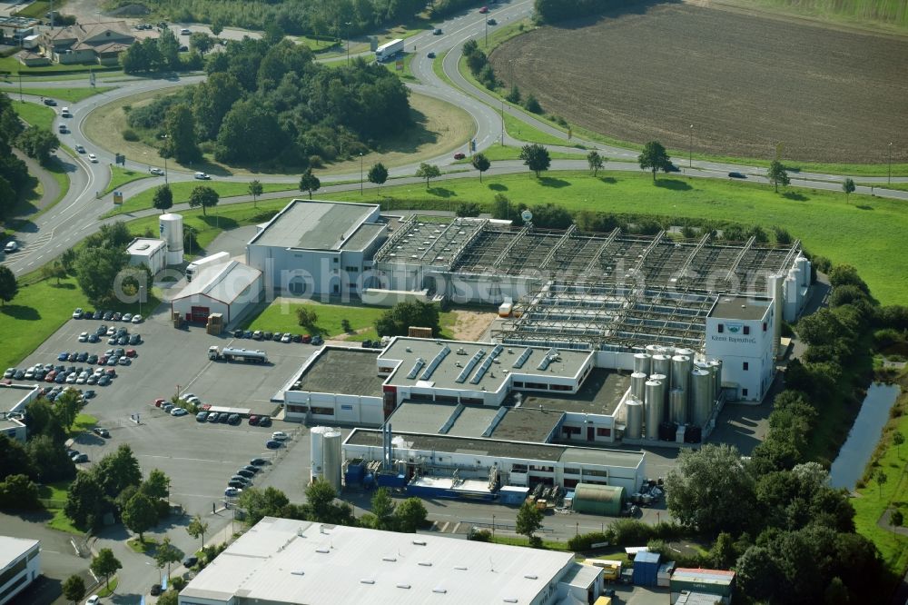 Bayreuth from above - Building and production halls on the premises of of Bayernland eG on Bindlacher Strasse in Bayreuth in the state Bavaria, Germany