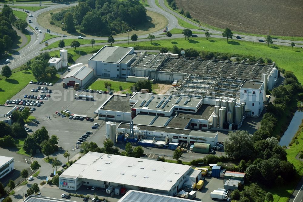 Bayreuth from the bird's eye view: Building and production halls on the premises of of Bayernland eG on Bindlacher Strasse in Bayreuth in the state Bavaria, Germany