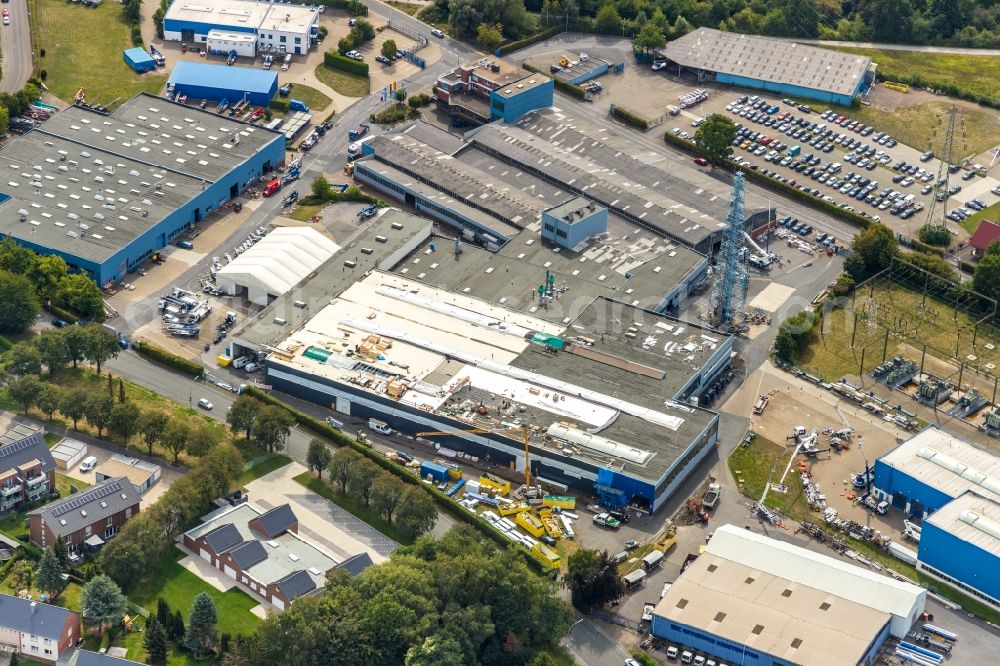 Aerial image Werne - Building and production halls on the premises of Boecker Maschinenwerke GmbH on Lippestrasse in Werne in the state North Rhine-Westphalia, Germany