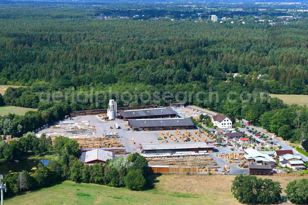 Daldorf from above - Building and production halls on the premises Bernd Jorkisch GmbH & Co. KG on street Hoken in Daldorf in the state Schleswig-Holstein, Germany