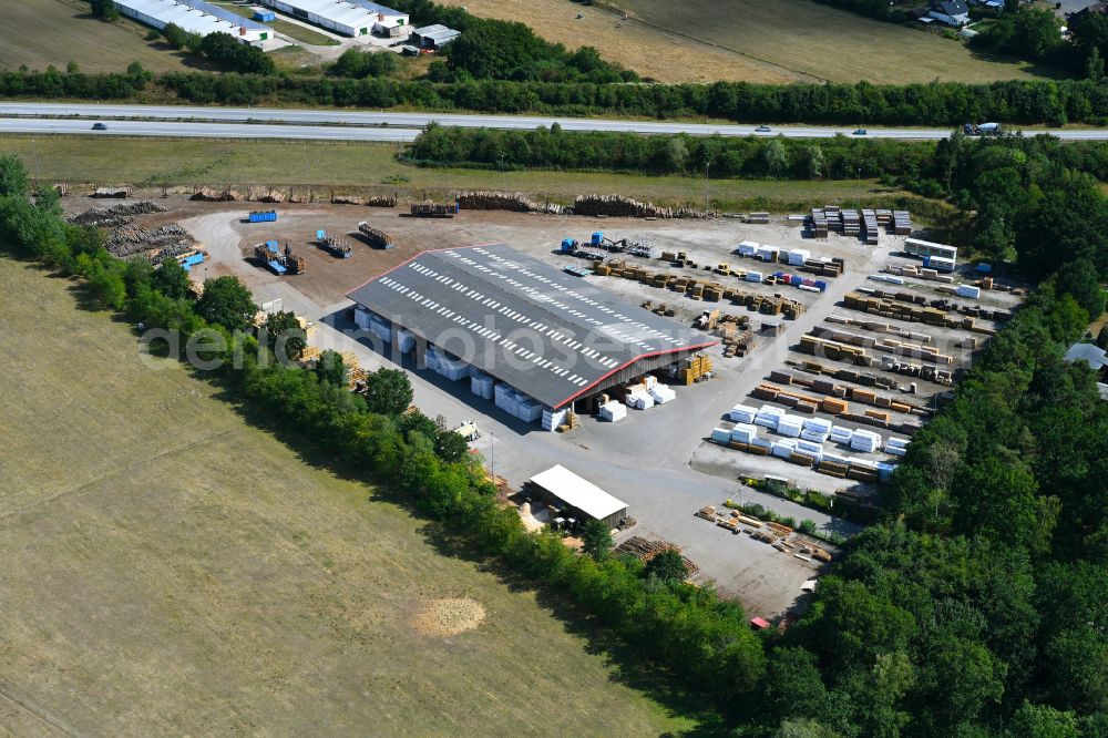 Daldorf from above - Building and production halls on the premises Bernd Jorkisch GmbH & Co. KG on street Hoken in Daldorf in the state Schleswig-Holstein, Germany