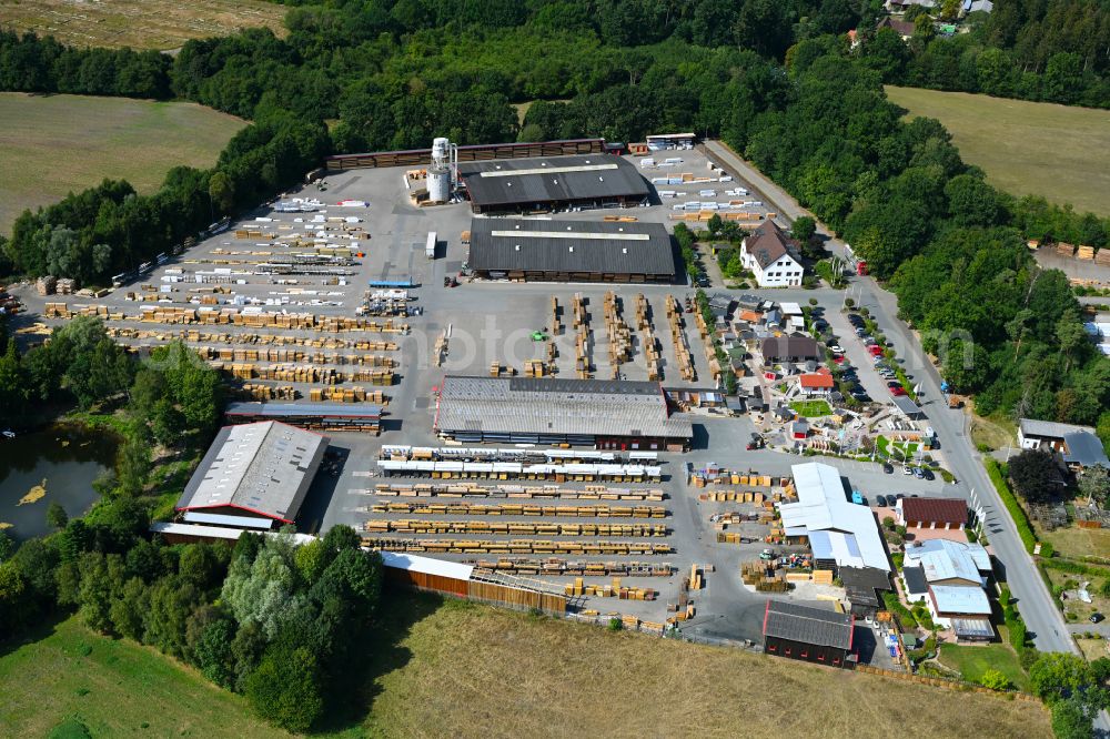 Aerial photograph Daldorf - Building and production halls on the premises Bernd Jorkisch GmbH & Co. KG on street Hoken in Daldorf in the state Schleswig-Holstein, Germany