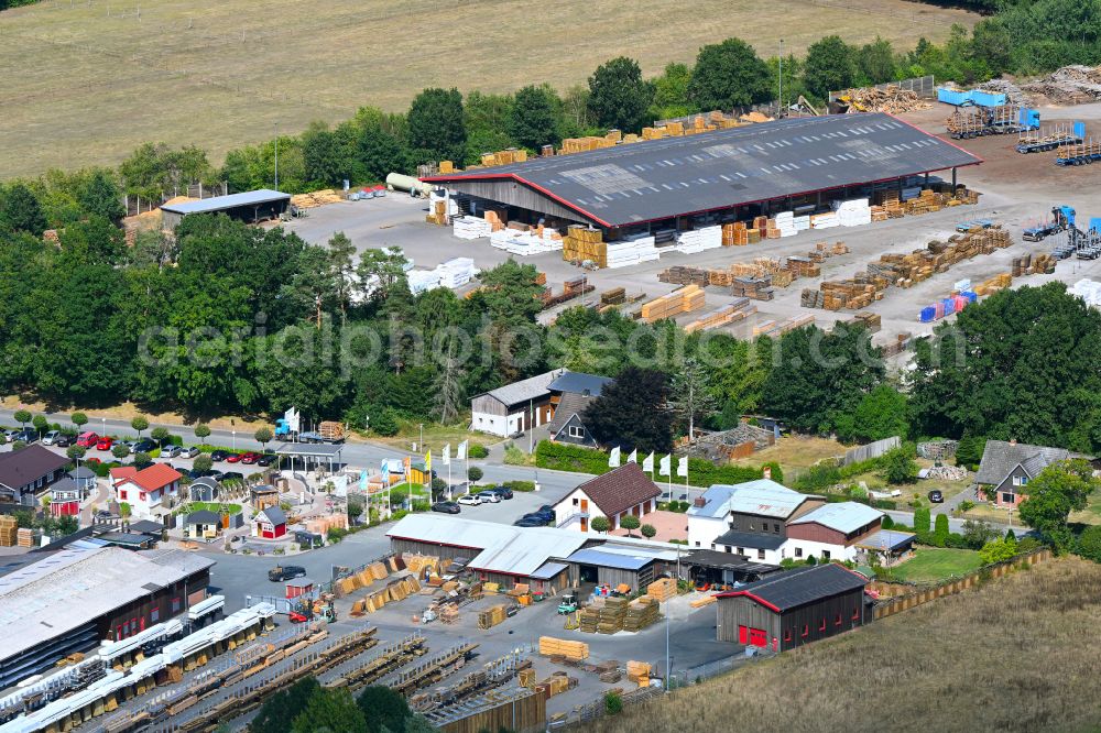 Daldorf from above - Building and production halls on the premises Bernd Jorkisch GmbH & Co. KG on street Hoken in Daldorf in the state Schleswig-Holstein, Germany