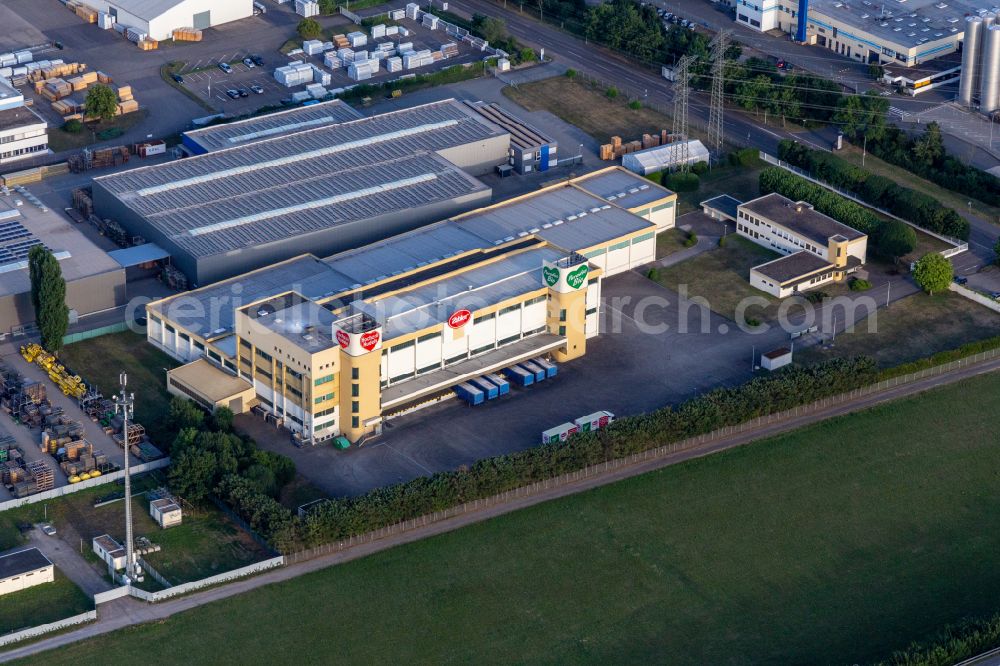 Aerial photograph Bruchsal - Building and production halls on the premises of Bernhard Zabler GmbH & Co. KG on street Industriestrasse in Bruchsal in the state Baden-Wurttemberg, Germany