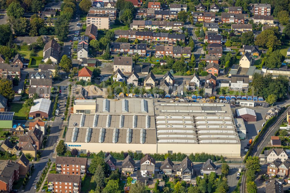 Aerial image Beckum - Building and production halls on the premises BEUMER on street Wilhelmstrasse in Beckum at Ruhrgebiet in the state North Rhine-Westphalia, Germany