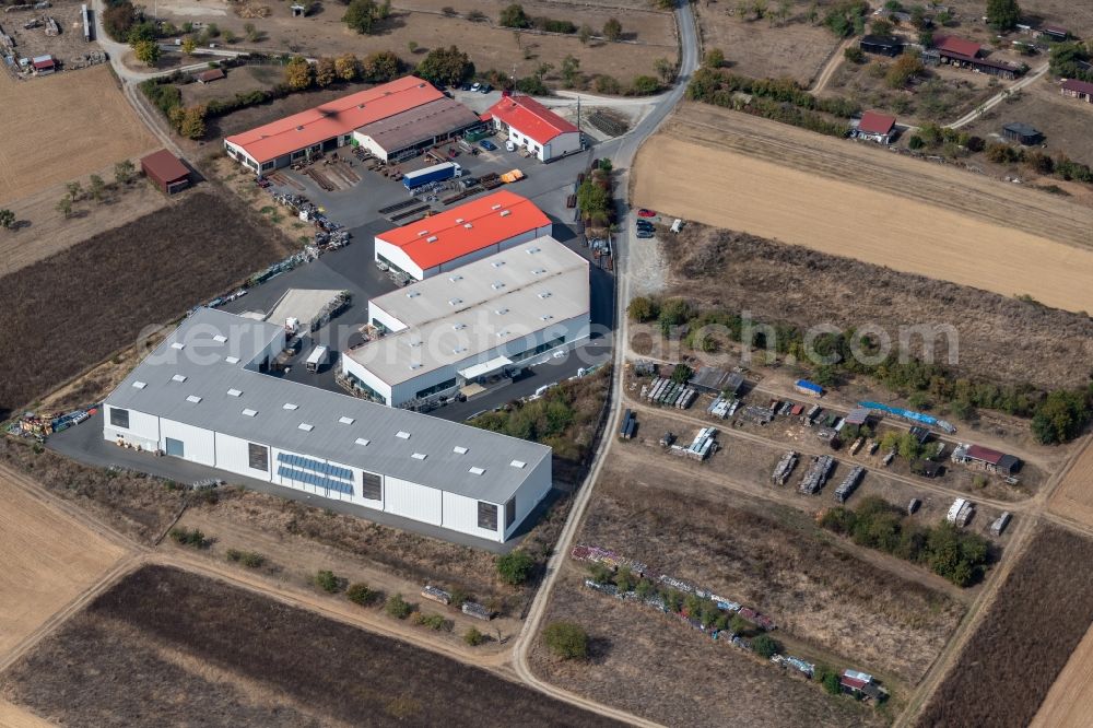 Aerial photograph Steinfeld - Building and production halls on the premises of BGW-Bohr GmbH on Kastanienstrasse in Steinfeld in the state Bavaria, Germany