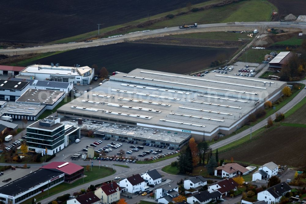 Aerial photograph Beilngries - Building and production halls on the premises of Buehler GmbH on Eichstaetter Strasse in Beilngries in the state Bavaria, Germany