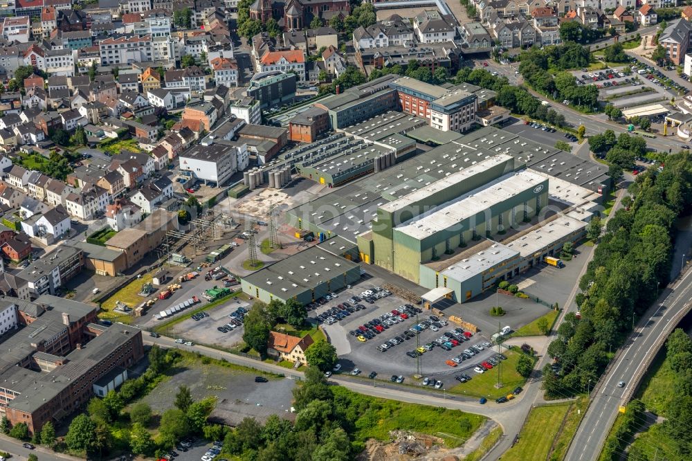 Aerial photograph Arnsberg - Building and production halls on the premises of BJB GmbH & Co. KG in Arnsberg in the state North Rhine-Westphalia, Germany