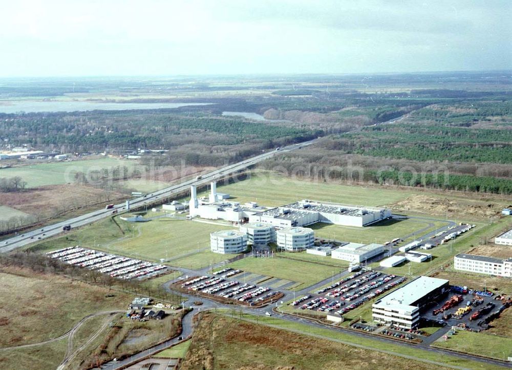 Brandenburg-Dahlewitz from the bird's eye view: Werksgelände der BMW - RR GmbH Geschäftsleitung Bereich Werbung / Öffentlichkeitsarbeit Frau Sparlik Eschenweg 11 15827 DAHLEWITZ Tel.: 033708-60