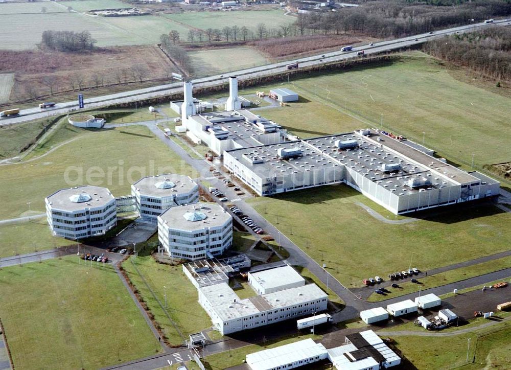 Brandenburg-Dahlewitz from above - Werksgelände der BMW - RR GmbH Geschäftsleitung Bereich Werbung / Öffentlichkeitsarbeit Frau Sparlik Eschenweg 11 15827 DAHLEWITZ Tel.: 033708-60