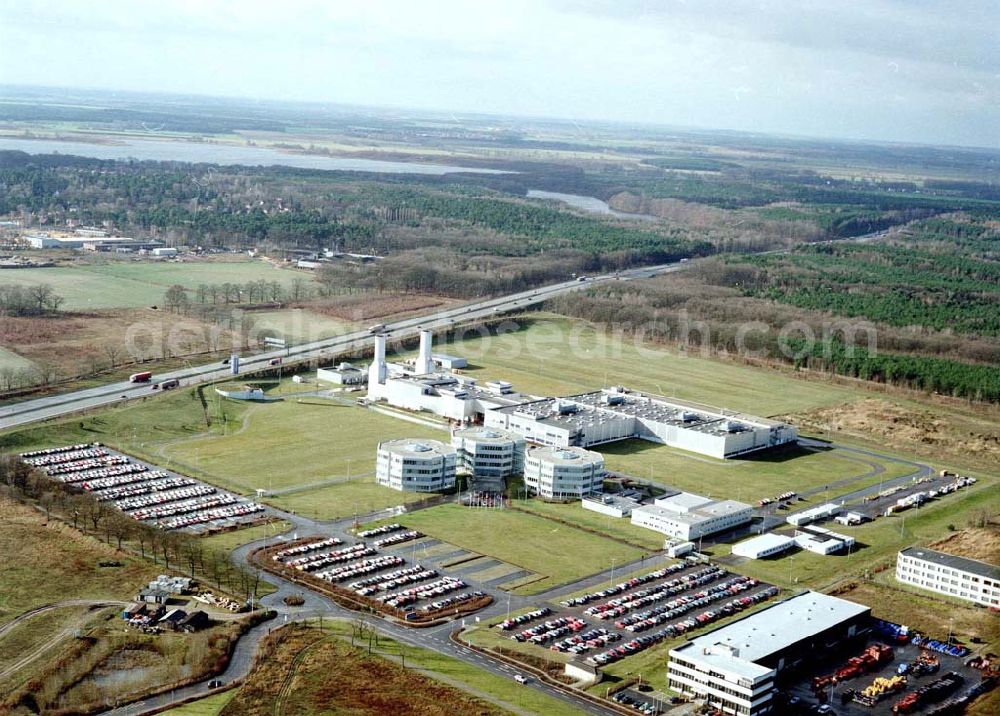 Brandenburg-Dahlewitz from above - Werksgelände der BMW - RR GmbH Geschäftsleitung Bereich Werbung / Öffentlichkeitsarbeit Frau Sparlik Eschenweg 11 15827 DAHLEWITZ Tel.: 033708-60