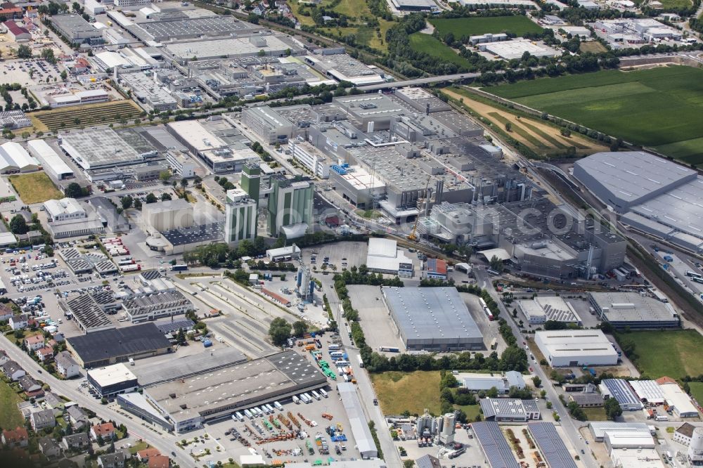 Aerial photograph Landshut - Building and production halls on the premises of BMW factory 4.1 Landshut on Ohmstrasse in Landshut in the state Bavaria, Germany