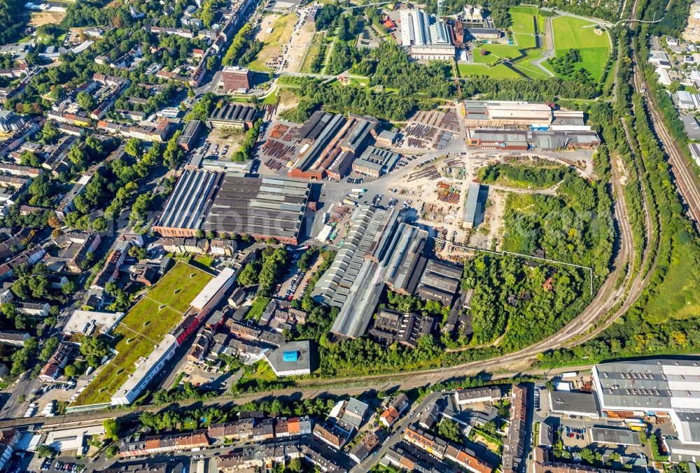 Aerial image Bochum - Building and production halls on the premises of Bochumer Verein Verkehrstechnik GmbH on Alleestrasse in Bochum in the state North Rhine-Westphalia, Germany