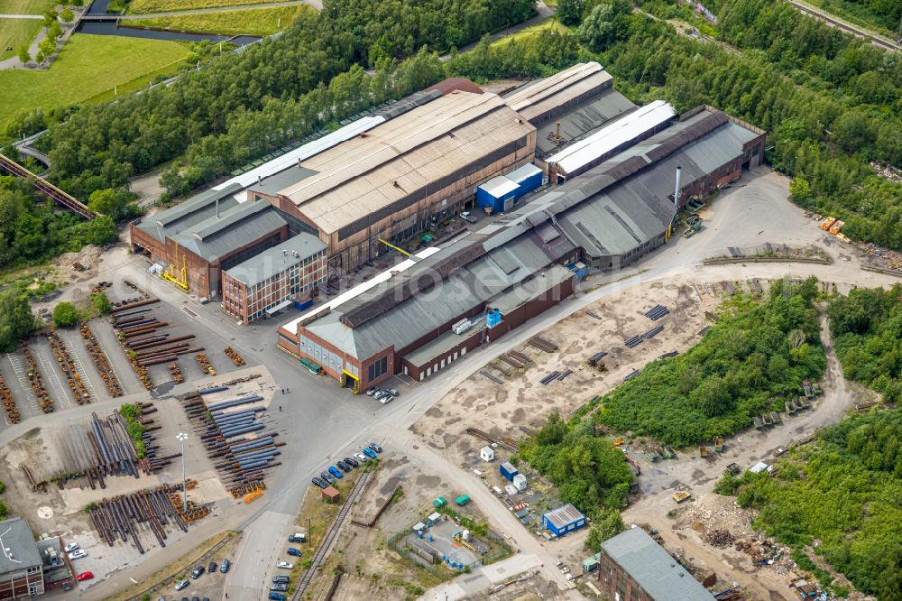 Bochum from the bird's eye view: Building and production halls on the premises of Bochumer Verein Verkehrstechnik GmbH on Alleestrasse in Bochum at Ruhrgebiet in the state North Rhine-Westphalia, Germany