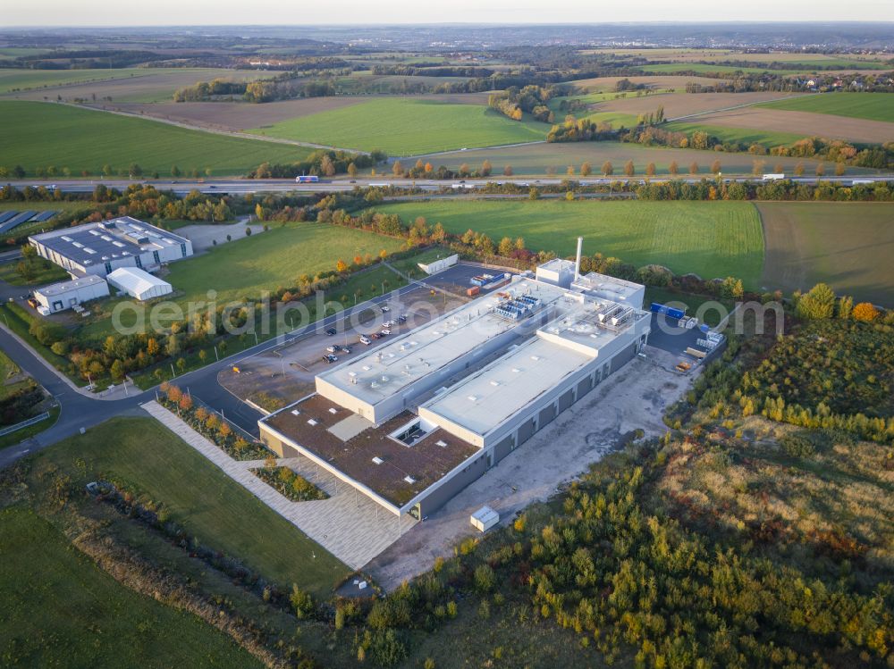 Aerial photograph Wilsdruff - Building and production halls on the premises B. Braun Avitum Saxonia on street Dresdner Tor in Wilsdruff in the state Saxony, Germany