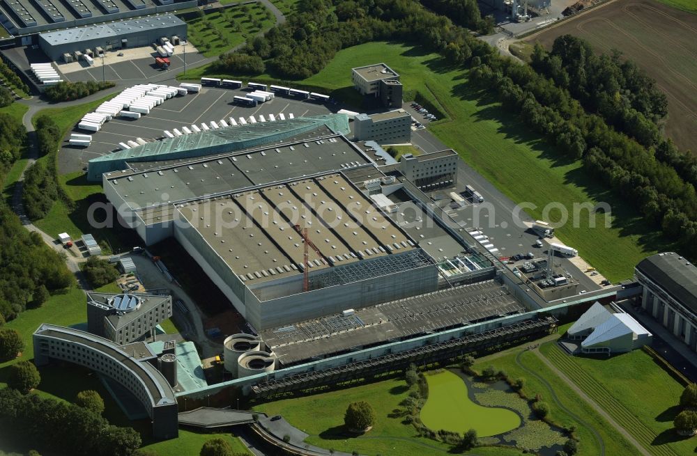 Aerial photograph Melsungen - Building and production halls on the premises of B. Braun SE in Melsungen in the state Hesse