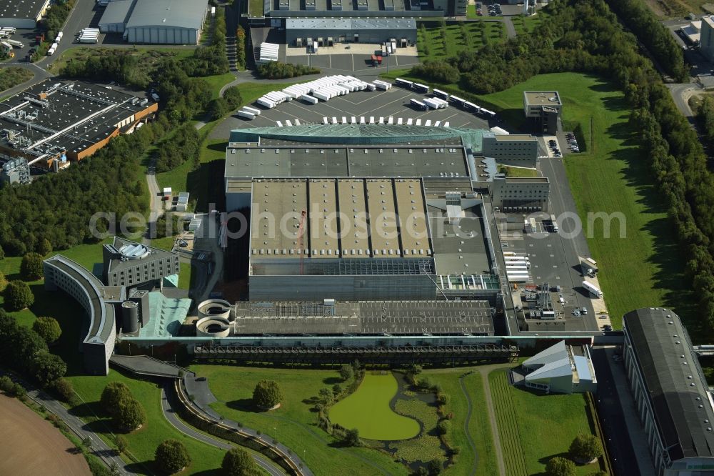 Melsungen from above - Building and production halls on the premises of B. Braun SE in Melsungen in the state Hesse