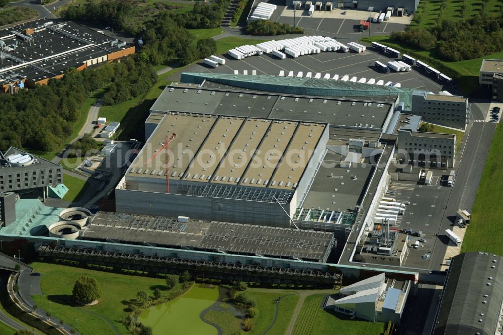 Melsungen from above - Building and production halls on the premises of B. Braun SE in Melsungen in the state Hesse