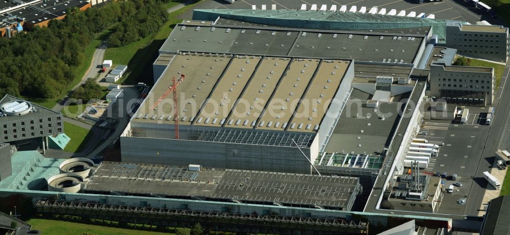 Melsungen from the bird's eye view: Building and production halls on the premises of B. Braun SE in Melsungen in the state Hesse